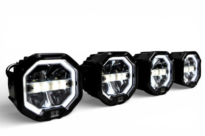 Load image into Gallery viewer, 9 Light U-Con Interlocking Off Road LED Pod With Amber or White DRL Running Light
