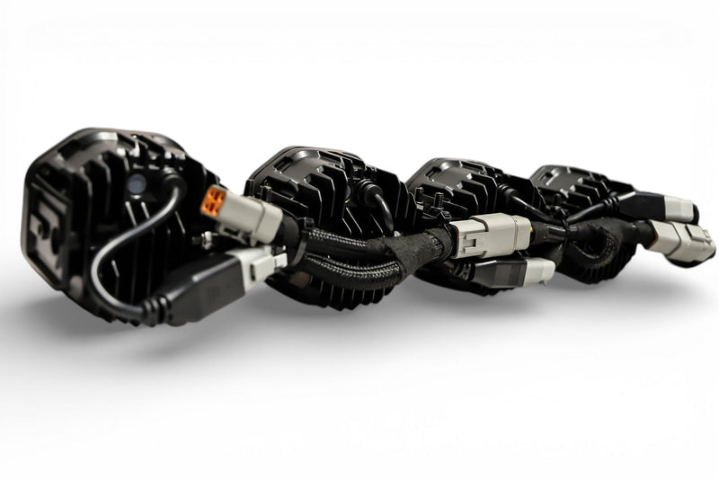Load image into Gallery viewer, 3 Light U-Con Interlocking Off Road LED Pod With Amber or White DRL Running Light
