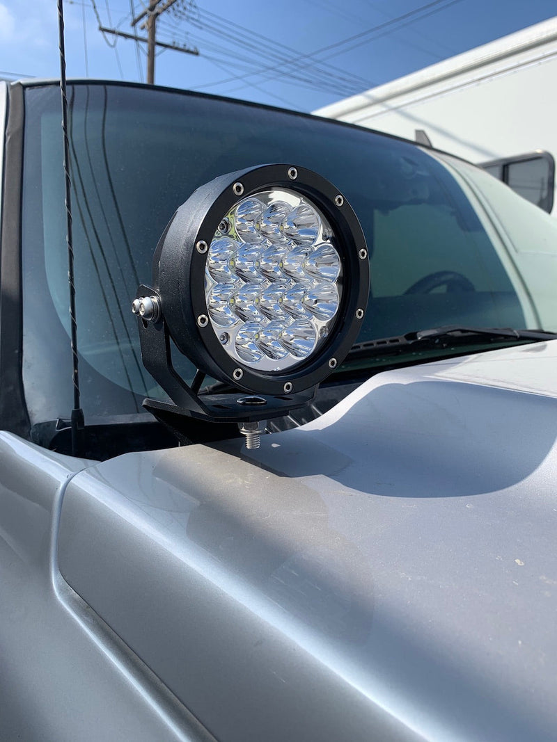 Load image into Gallery viewer, 1999-2006 Chevy Silverado &amp; GMC Sierra Hood / Windshield Pillar Mounts for LED Pod USA Made

